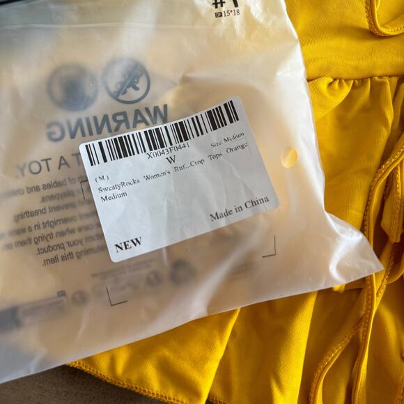 Sweatyrocks Women's Ruffle Top Yellow Size Medium - Picture 2 of 2